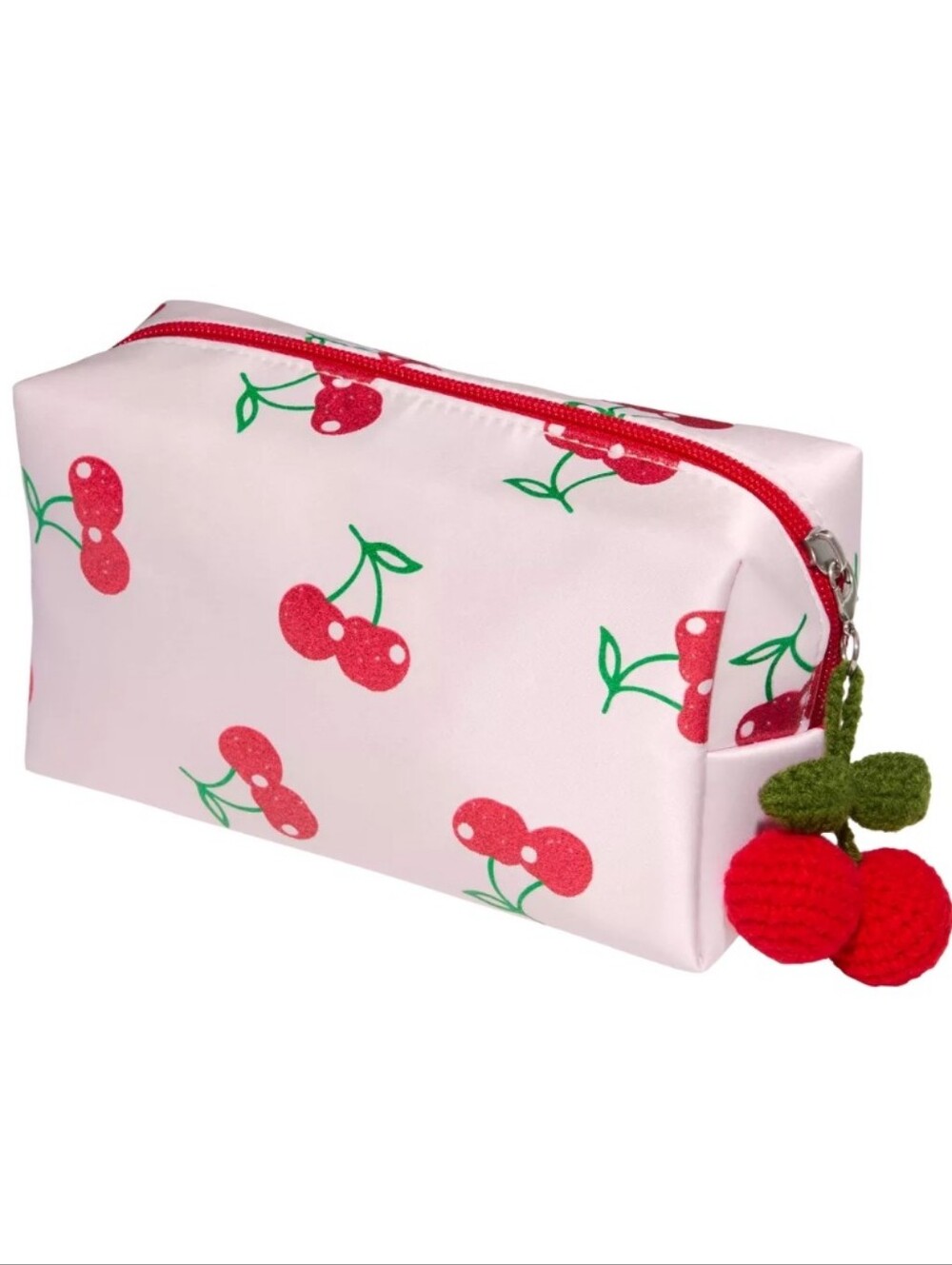 Ulta beauty Pink Cherry Print Cosmetic Pouch with Cherry Charm.